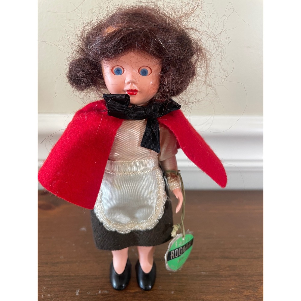 Vintage Rogark Doll Made in Great Britain Red Cape White Blouse Original Tag